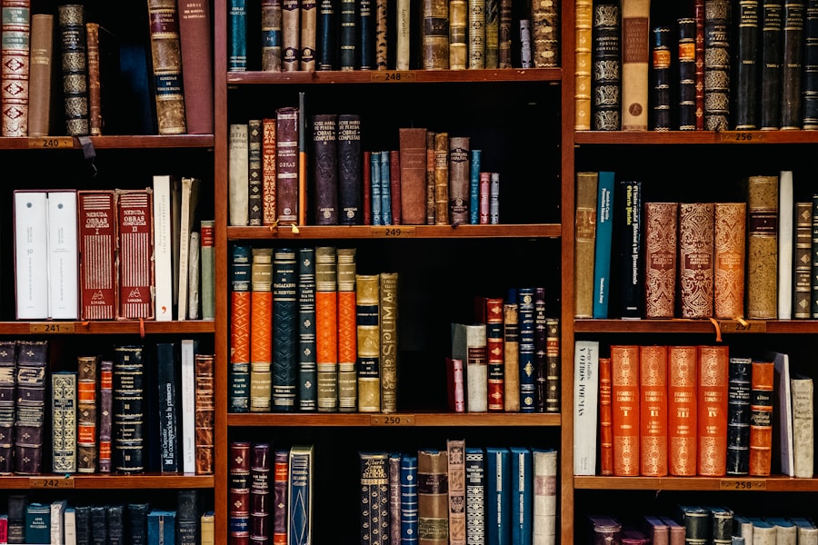 Printed books in school library